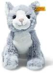 Steiff 067051 - Cassie Katze, sitzend, eisblau/weiss, Pl&uuml;sch, 26 cm
