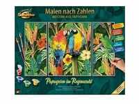 Schipper 609260853 - Malen nach Zahlen, Papageien im Regenwald, Triptychon, 50 x 80