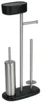 Stand WC-Garnitur mit Box Mod. Rivazza Schwarz, integrierter Toilettenpapierhalter,
