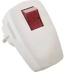 AS Schwabe 45034 Schutzkontaktstecker Kunststoff mit Schalter 230V Wei&szlig; IP20