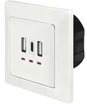 LogiLink PA0254 Unterputz-Dose mit USB-Ladeausgang Wei&szlig;