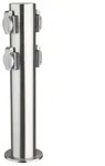 Heitronic 35104 Gartensteckdose 4fach Edelstahl erh&ouml;hter Ber&uuml;hrungsschutz