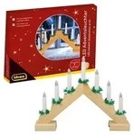 Idena Adventsleuchter 7 LED Kerzenlichter batteriebetrieben natur 40x30cm