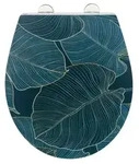 Premium WC-Sitz Mod. Big Leaves mit Relief, aus antibakteriellem Duroplast