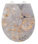 Premium WC-Sitz Mod. Grey Marble mit Relief, aus antibakteriellem Duroplast