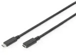 Digitus USB-Kabel USB 2.0 USB-C&reg; Stecker, USB-C&reg; Buchse 2.00 m Schwarz Flexibel,
