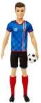 Ken Fu&szlig;ballspieler-Puppe, kurze Haare, Trikot mit der Nummer 10, Fu&szlig;ball, Stol