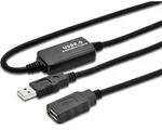 Digitus USB-Kabel USB 2.0 USB-A Stecker, USB-A Buchse 10.00 m Schwarz DA-73100-1