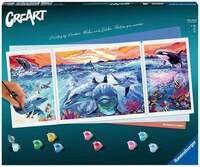 CreArt Premium Triptychon - Farbenfrohe Unterwasserwelt