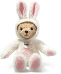 Steiff 114052 - Hoodie-Teddyb&auml;r Hase, Pl&uuml;sch, wei&szlig;/beige, 27 cm