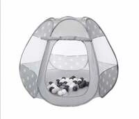 Knorrtoys 55341 - B&auml;llebad - Bellox Grey white stars, inkl. 50 B&auml;lle grey, creme,