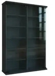 Holz CD DVD Stand Regal Schrank Galerie Glast&uuml;r