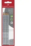 FABER-CASTELL Bleistifte Grip 2001 2B B HB H grau 4 St&uuml;ck Blister