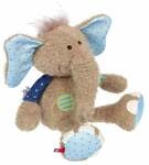 sigikid 42962 - Kuscheltier Elefant blau, Patchwork Sweety