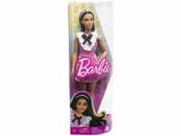Mattel Barbie - Barbie Fashionistas-Puppe mit schwarzem Haar und Karokleid,