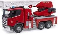bruder 03591 Scania Super 560R Feuerwehr mit Drehleiter, Wasserpumpe, L+S Modu