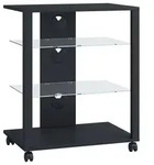 Hifi M&ouml;bel Rack Glas Phono Mediaregal Folas Rollen