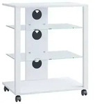 Hifi M&ouml;bel Rack Glas Phono Mediaregal Folas Rollen