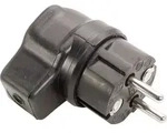 AS Schwabe 62207 Schutzkontakt-Winkelstecker Vollgummi 230V Schwarz IP44