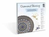 URSUS ErwachsenenBastelsets Diamond Painting Diamanten Mandala, blau/weiß/gelb (Set