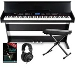 FunKey DP-88 II Digitalpiano schwarz Set mit Keyboardbank, Kopfh&ouml;rer und