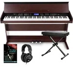 FunKey DP-88 II Digitalpiano braun Set mit Keyboardbank, Kopfh&ouml;rer und Klavierschule