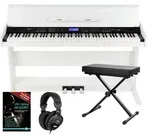 FunKey DP-88 II Digitalpiano wei&szlig; Set mit Keyboardbank, Kopfh&ouml;rer und Klavierschule