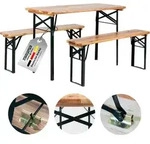 Stagecaptain Hirschgarten Bierzeltgarnitur f&uuml;r Balkon 117 cm natur