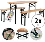Stagecaptain Hirschgarten Bierzeltgarnitur f&uuml;r Balkon 117 cm Natur 2x Set