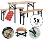 Stagecaptain Hirschgarten Bierzeltgarnitur 117 cm Natur 5x Set
