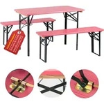 Stagecaptain Hirschgarten Bierzeltgarnitur f&uuml;r Balkon 117 cm Pink