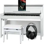 Classic Cantabile UP-1 WM E-Piano Wei&szlig; Matt Deluxe Set