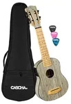 Cascha 2315E Sopran Ukulele Bamboo Graphit Bundle mit Tonabnehmer