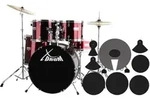 XDrum Semi 22" Standard Schlagzeug Lipstick Red Set + D&auml;mpfer