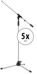 Pronomic Mikrofonst&auml;nder MS-25C Pro Chrom 5x Set