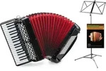 Classic Cantabile 96 Bass Akkordeon "Secondo V" Schwarz Set