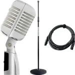 Pronomic DM-66S Elvis Dynamisches Mikrofon Silber/Wei&szlig; Set