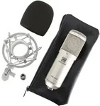 Pronomic CM-100S Studio Gro&szlig;membranmikrofon inkl. Spinne & Windschutz Silber