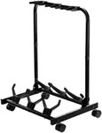 Rocktile Multistand 3-fach Gitarrenst&auml;nder mit Rollen f&uuml;r E/A-Gitarre