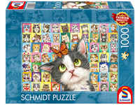 Schmidt Spiele 48190750-15383443, Schmidt Spiele 1.000tlg. Puzzle "Katzen-Mimik ",