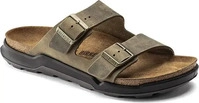 Birkenstock Leder-Pantoletten "Arizona Adventure" in Khaki - Weite N, Gr&ouml;&szlig;e 42,