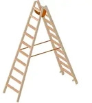 Layher 1020 Holzstehleiter mit 2x10 Stufen