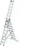 MUNK Stufen- Mehrzweckleiter mit Wandlaufrollen und Nivello&reg; Traverse 3x8...