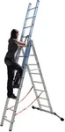 Euroline Premium 30766 Mehrzweckleiter, 3-teilig 3x10 Sprossen mit...