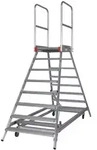 Euroline Premium 516 Mobile Podesttreppe beidseitig begehbar mit Zentralfeststellung