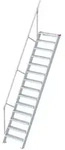 Euroline 510 Treppe 60&deg; 1000mm Stufenbreite 14 Stufen Alu gerieft