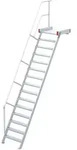 Euroline 511 Podesttreppe 60&deg; 1000mm Stufenbreite 16 Stufen Alu gerieft