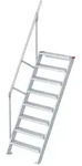 Euroline 510 Treppe 60&deg; 800mm Stufenbreite 8 Stufen Alu gerieft