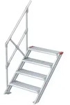 Euroline 510 Treppe 45&deg; 600mm Stufenbreite 4 Stufen Alu gerieft
