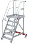 Euroline 513 Wartungsb&uuml;hne 60&deg; 1000mm Stufenbreite 6 Stufen Alu gerieft